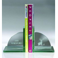 Plain Jade Glass Bookends